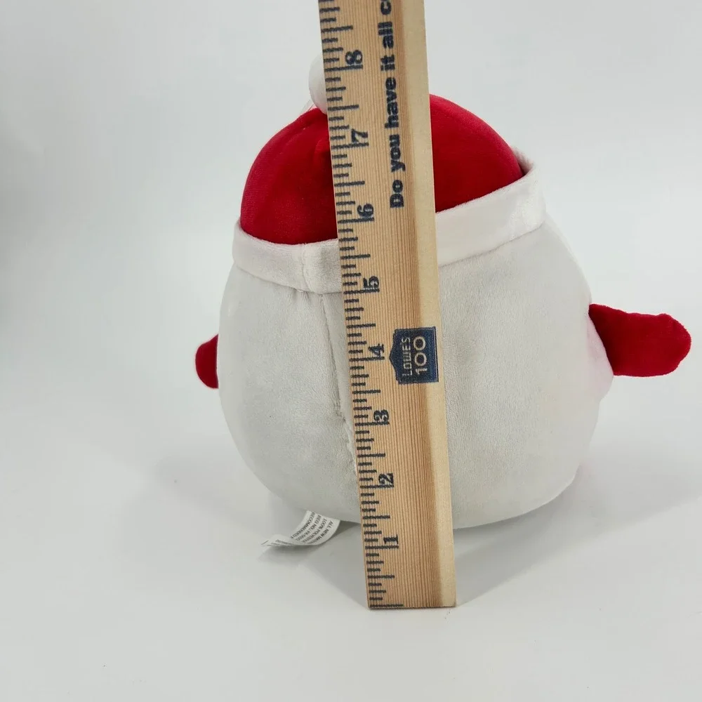 Snowman Plush Santa Hat Peppermint Buttons Christmas 7 Inch